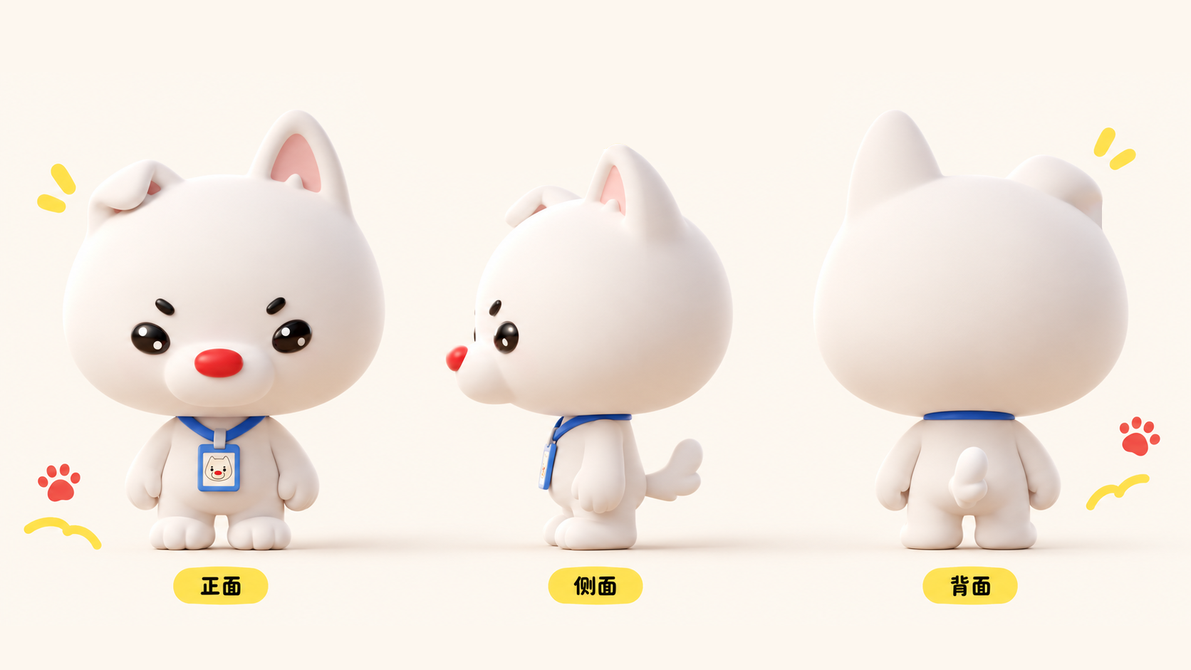 角色设定 · 红鼻子小白狗素材 1